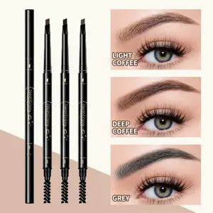 Neat Enjoy 3-Piece Automatic Rotating Dual-Head Eyebrow Pencil Set, Triangular Tip for Precise Application, Includes Dark Light, Smudge-Proof Makeup Essential, Eyebrow Makeup Products
