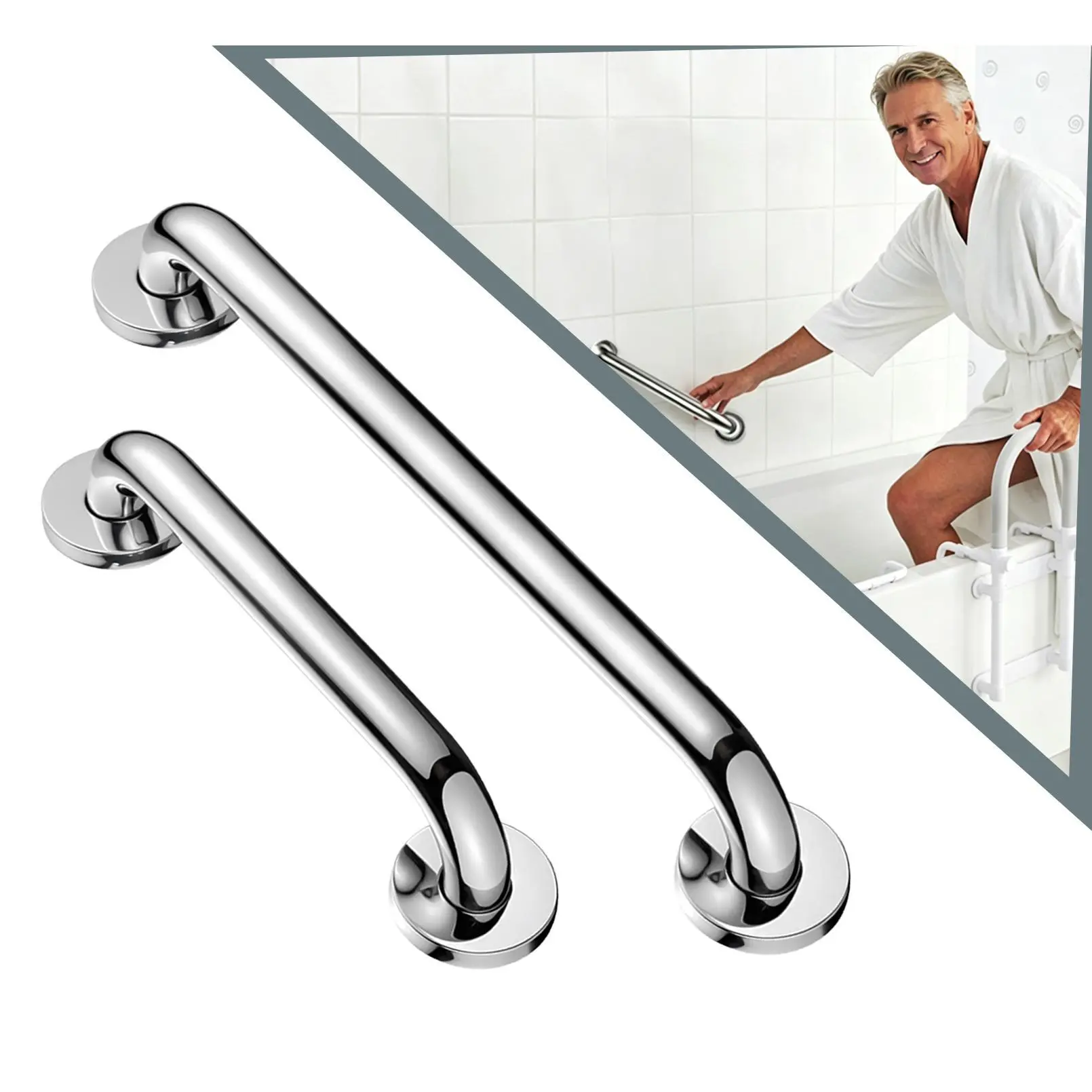 Grab Bars for Shower, Bathroom Safety Handles for Elderly, Stainless Steel Handicap Grab Rail for Kitchen Bedroom Bathtub and Steps summerwins,