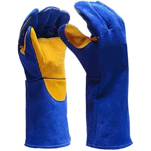 Welding Gloves Fire Heat Resistant:  - Fireproof Leather For Stick Mig Flux-Core Welder Forge Blacksmith Fireplace Wood Stove Fire Pit Grill Oven Furnace Handling Dry Ice weld  sculpture