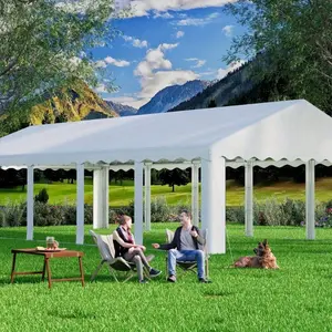Heavy-duty party tent gazebo for events, weddings, and barbecues - includes removable side wall windows and storage bags, white