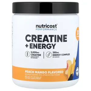 Nutricost Performance, Creatine + Energy, Peach Mango, 9.4 oz (264 g)