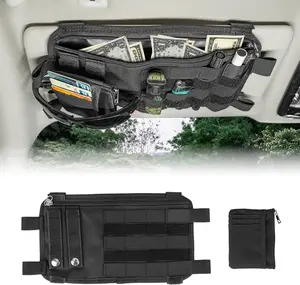 Car Sun Visor Organizer – Sunvisor Organizers with Card Pouch for Cars, Trucks, Vans, Tactical MOLLE Accessories, Sun Visor Storage Pouch
