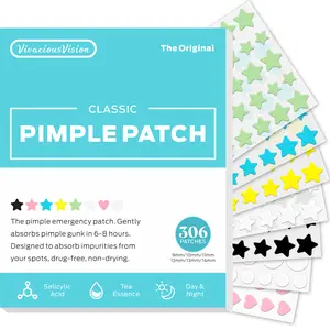 Zit Patches Hydrocolloid Star Pimple Patches for Face, Invisible Blemish Patches with Tea Tree, Salicylic Acid & Centella Asiatica 306forAll SkinTypes