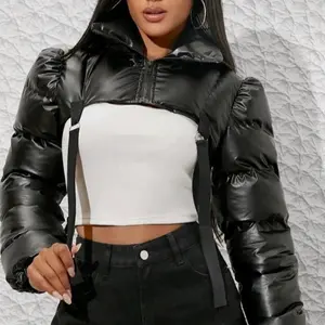 Bombs Away Cropped Puffer Jacket - Versatile Layering Piece for Women - Cozy Design for Cold Weather - Ideal for Womenswear - Tops, Pieces, Comfort, Outerwear, Long Sleeve, Bridal, Coats