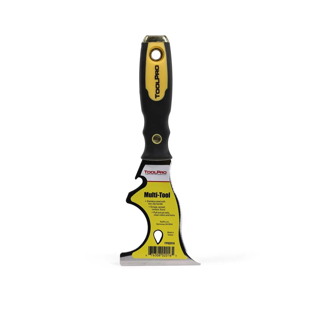 TOOLPRO 11-in-1 Multitool (11 functions, 0.36 lbs) - Ergo-Grip Design, Stainless Steel Blade, Nail Puller, Bottle Opener, Chisel Scraper, Hammer Head, Roller Cleaner, Compact Durable Hand Tool for Everyday & Cutting Tasks
