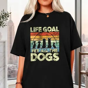100% Cotton Funny Dog Lover I Pet All The Dogs T-Shirt
