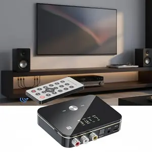 Bluetooth 5.0 Audio adapter Transmitter Receiver, Low Latency Hd audio, nFC quick Connect for Home Car Stereo, Smartphone Tv Tablet Streaming Music Converter.