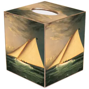 TB110 - Racing Cat Boat Tissue Box Cover