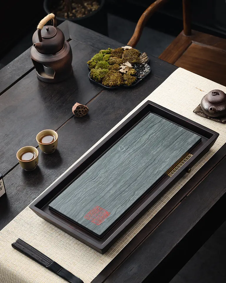 Bluestone "Qing Shi" Polished Stone Tea Table Bluestone "Qing Shi" Polished Stone Tea Table