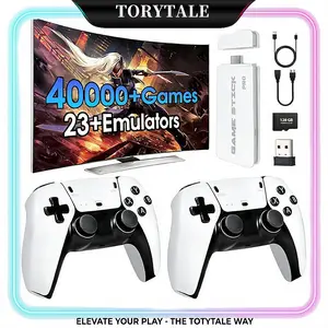 Retro Mass Games Console - 128GB SD Card, 19 Emulators, 2 Wireless Controllers, HD Output, Built-in Games, Portable Tech Gadget (No PS2/N64) - Father's Day Gifts, Dad Gift for Adults