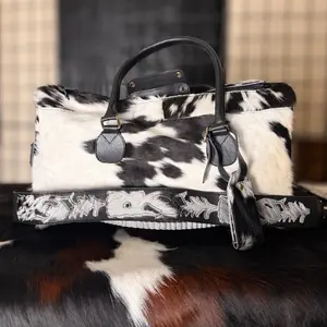 ALL COWHIDE LEATHER DUFFLE BAG