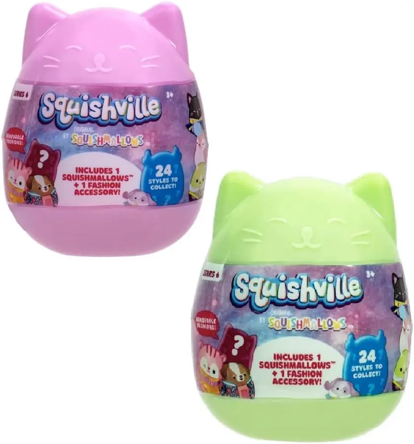 Squishmallows Squishville Series 3 Assorted 2-Pack Squishies Toys - Unisex Mini Plushies, Surprise Accessories, Easter Gift for Playing