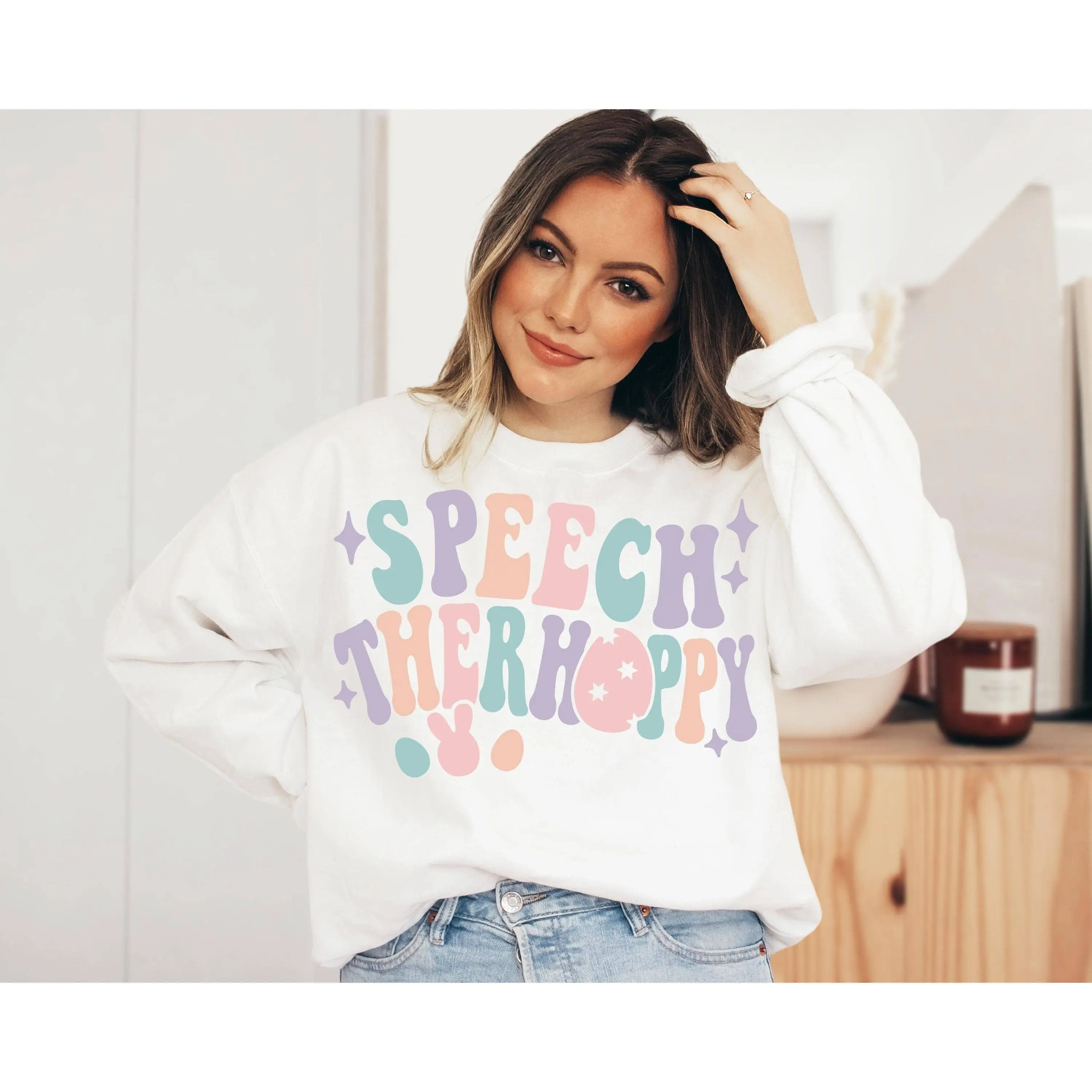 Easter Speech 'therhoppy' Easter Slp Speech Therapy Slp Easter Speech Speech Pathology Slp Shirt