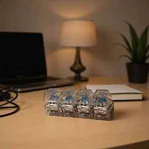 keyboard fidget clicker keys decompression toy keychain pendant