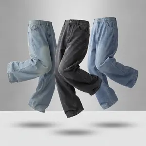 #SummerVibes Unisex Spring Summer Straight Leg Loose Fit Jeans - black ,blue,yellow jeans,Basic Vintage Street Style All-Season Versatile Denim Pants for Casual & Dressy Occasions,  cargo pants for men,  pantalones para hombre,CITY boy PANTS