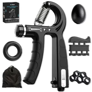5-in-1 Hand Strengthener Kit - Athlete-Grade Adjustable Hand Gripper, Finger Exerciser, Stress Ball Set, Forearm Workout Trainer, Ideal Practical Gift for Boyfriends