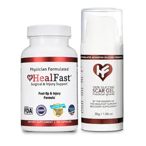 HealFast Surgery & Injury Recovery Post-Op Supplement and Scar Gel All-in-one Bundle