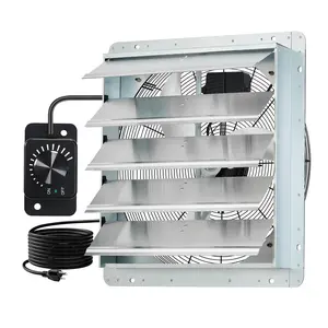 20" 4000 CFM Shutter Exhaust Fan with Variable Speed Controller, Wall Mounted Ventilation Fan – EC Motor, Heavy-Duty Steel, Low Noise for Garage, Attic, Greenhouse or Workshop