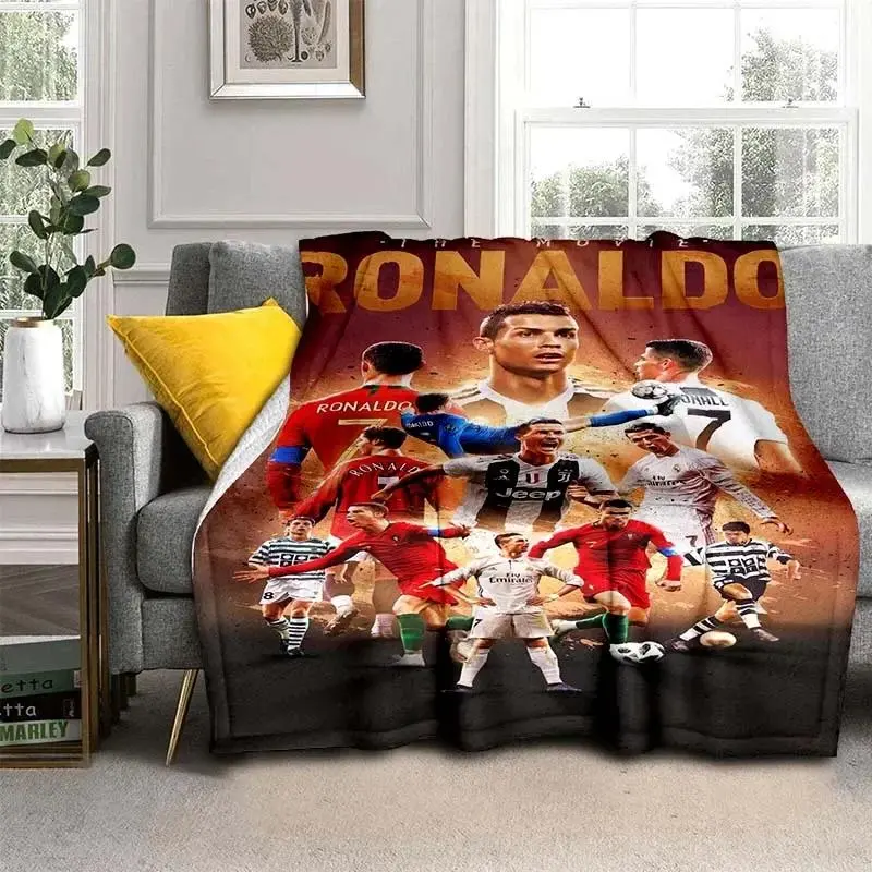 Cristiano R-Ronaldo CR7 Pattern Flannel Throw Blanket,Multi-purpose Holiday Gift Blanket Warm and Soft Blankets All Seasons