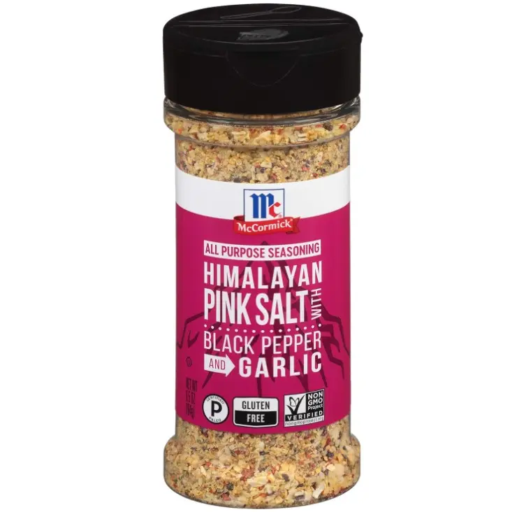 McCormick Himalayan Pink Salt with Black Pepper and Garlic All Purpose Seasoning, 6.5 oz