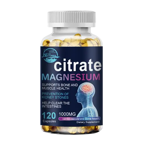 High Concentrated Chelated Magnesium Citrate Daily Dietary Supplement - 1000 mg Extra Strength Elemental Magnesium per Serving, 120 Capsules, High Absorption Minerals, Non-GMO, Gluten-Free, Vegan, for Adult Joint & Bone Health, Sleep Aid