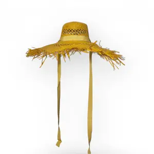 Nested frayed oversized sun hats