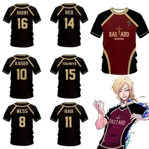 Futsal Pattern Vl Replika Blue Lock Anime Bastard Munich Summer Men'S and Women'S 3Dt Shirt Casual Sports T Shirt Tops