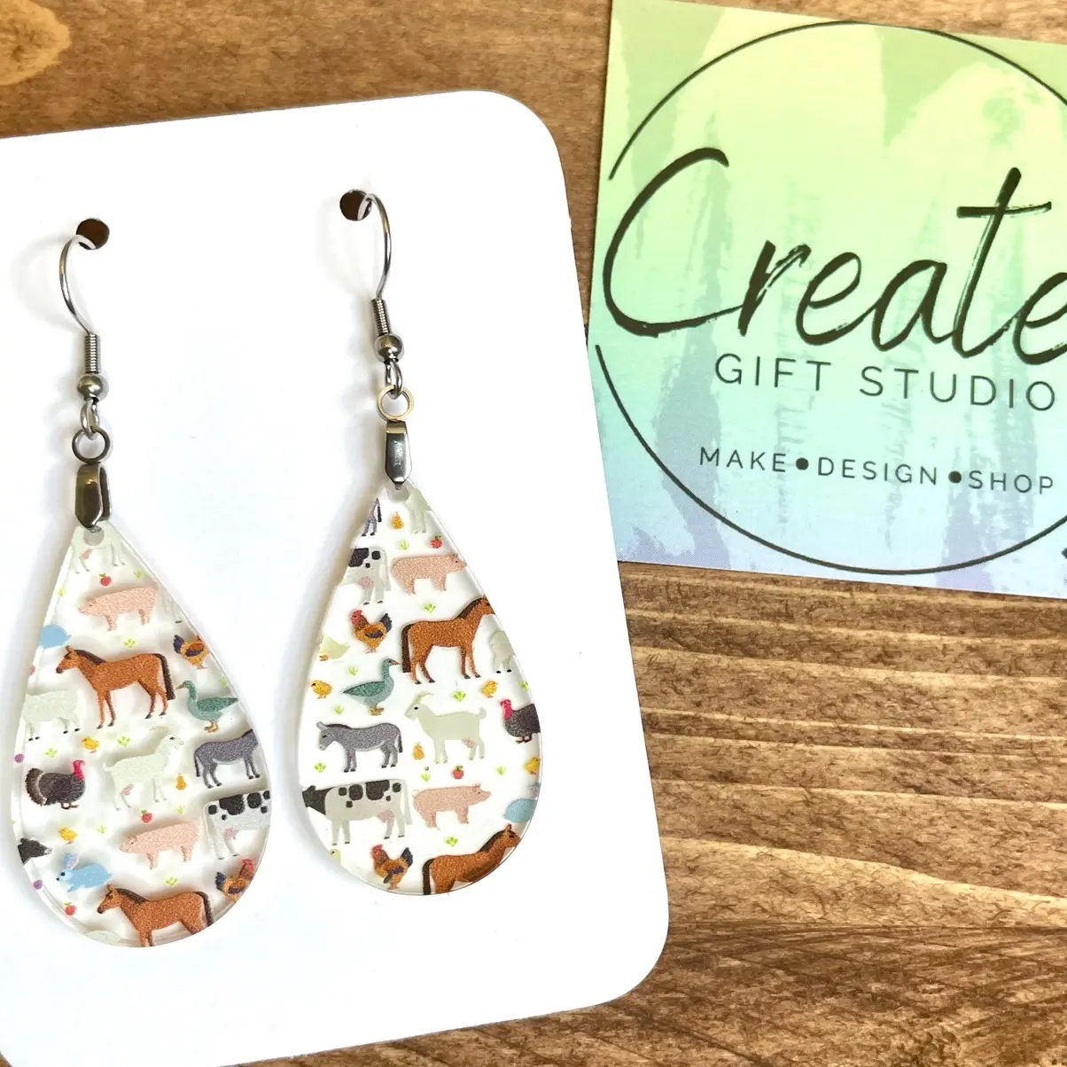 Farm animal earrings