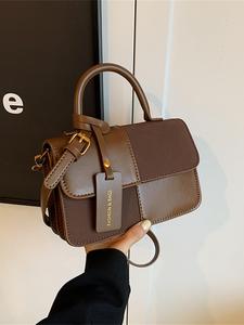 women's patchwork design handbag, girlfriend gifts, fashionable pu leather crossbody bag for women daily used, casual trendy versatile high-quality daily commuting satchel bag, handbag sling bag, shoulder bags, sling purse, everyday bags, stylish handbag