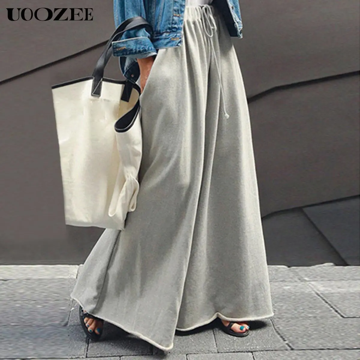 UOOZEE Women's Basic Cotton Casual Comfy Baggy Pants - Loose-Fit Solid Color Casual Fashion Trousers for Daily Wear & Home Use, Casual Fashion Pants