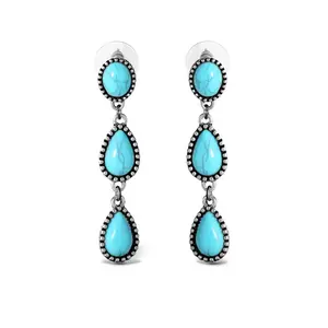 Three Stone Drop Earrings