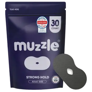 Muzzle Ultra Breathable Sports Mouth Tape for Adults (Strong Hold) – 30 Count