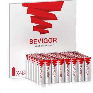 BEVIGOR Lithium Batteries AA Size, AA Battery 48/72/120 Pack, 3000mAh Double A Battery, 1.5V Longer Lasting Lithium Iron AA Batteries for Flashlight, Toys, Remote Control【Non-Rechargeable】