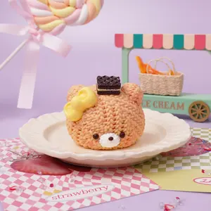 Pawtoto Knit Bread Bear Squishy Toy Handmade Food Grade Silicon Creamy Clay Feel Soft Quick Rebound