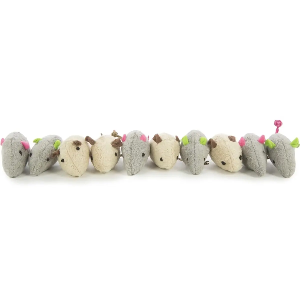 Skitter Critters Value Pack Catnip Cat Toys - Gray/Cream, 10 Count