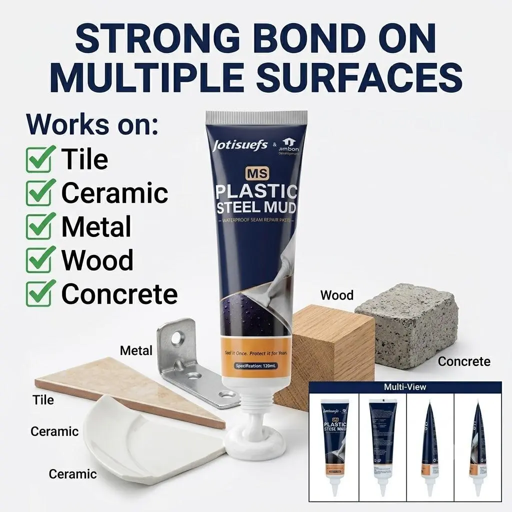 Advanced White Silicone Caulk (5oz) - 5X Strong Adhesion, 100% Waterproof, Anti-Mold Moldresist Sealant with Durability for Kitchen, Bathroom Sink, Shower, Includes Free Handy Mud Application Tool