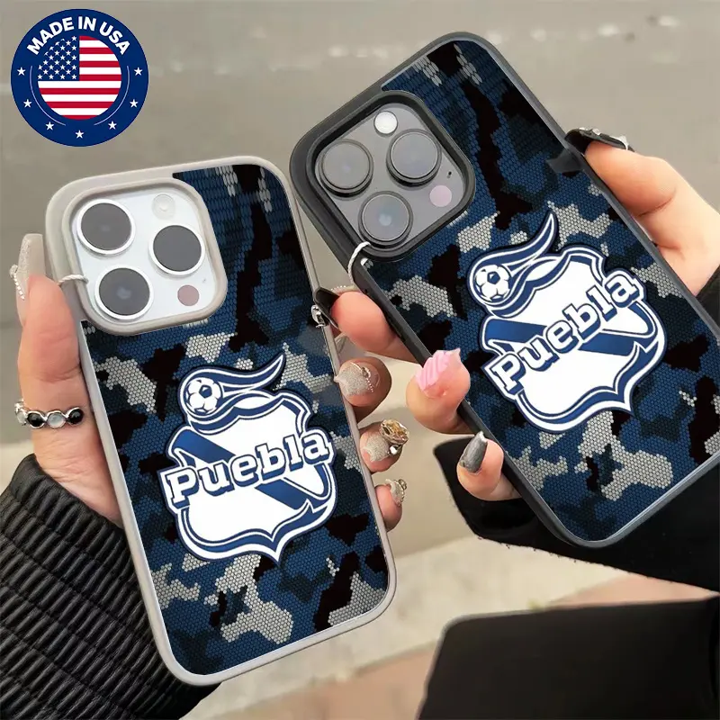 MagSafe-Compatible Custom Smartphone Case - Club Puebla FC Liga MX Aesthetic Pattern, Transparent Soft Silicone TPU, Anti-Scratch Shockproof Crash-Proof Cover for iPhone 17/16/16 Plus/15/14/13/12/11/XS Pro Max & Samsung 22/23/24/25 FE Ultra Cellphones, Ip