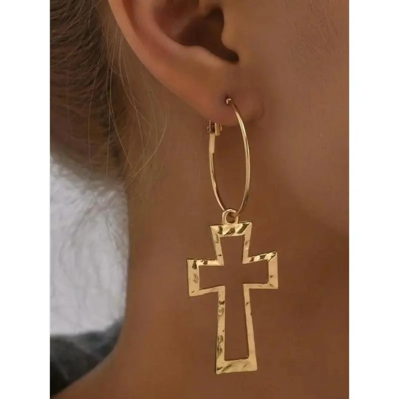Vintage Cross Drop Earrings for Women - Chic Fashion Dangle Jewelry, Stylish Jewelry, Trendy Accessory Ideal for Gifting (1 Pair),back to school,back to school haul