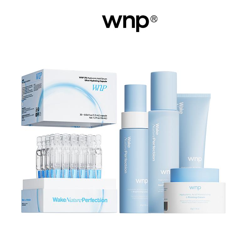 [WNP Official] All-in-One Skincare SET | Cleanser + Toner + HA Serum + Lotion + Moisturizer | 4D Hyaluronic Acid, 99% Niacinamide, Salicylic Acid, Collagen, Peptides, Ceramides, Centella Asiatica Extract | Gentle Cleansing, Deep Hydration