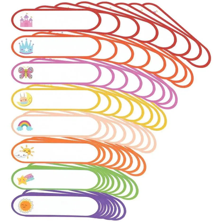 Vinyl Peel-Stick Name Tags Sheet Pack - Durable, Waterproof, Easy to Use Write-On Labels for Daycare Kids, 120 Pieces for Bottles/Cups, Dishwasher Safe School Supplies