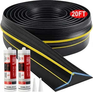 Universal Garage Door Threshold Seal Strip 20FT Kit, Bottom  Rubber Weather Stripping ReplacementYellow, 2 Adhesive