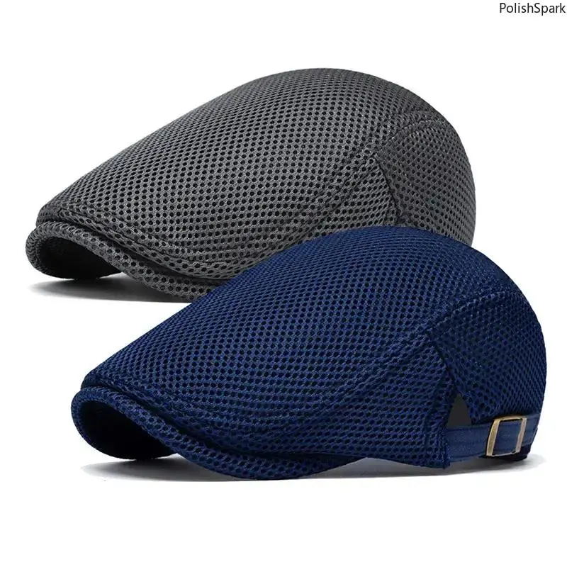 Men's Mesh Newsboy Cap, Breathable Ivy Style Adjustable Casual Hat for Summer Golfing and Outdoor Activities, Adjustable Casual Hats, Mesh Caps, Curved Brim, Outdoor Daily, Mens Hats, 57–60 Cm