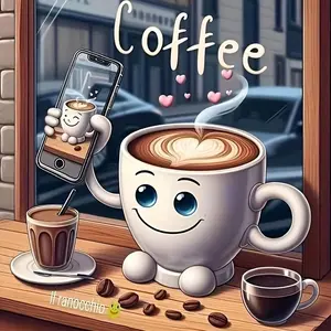 Coffee Cup Design DIY Diamond Arts Colorful Painting Kit without Frame, DIY 5D Diamond Arts Colorful Painting Kit, Wall Art Decor for Home Living Room Bedroom, Coffee Art Decoration