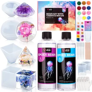Epoxy Resin Kits and Molds Complete Set, Christams Gifts, 16oz Resin Art Kit with Silicone Molds, Pigment, Dried Flowers, Crafts for Adults, Beginners, Art Supplies for DIY Lovers, DIY Gift for Women