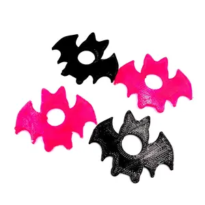 Bat Strap Locks 4 Pack - Translucent Pink and Black