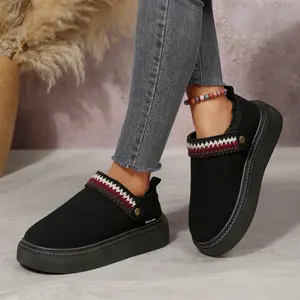 Women's Slippers Platform Slippers Fleece Lining Cozy Indoor/Outdoor Shoes Footwear for Fall & Winter Mini Snow Boots