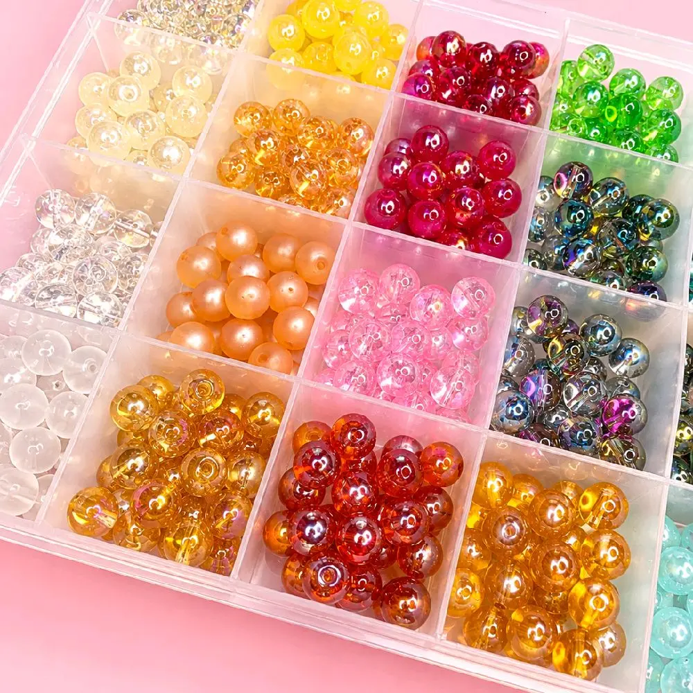 Set de cuentas acrílicas transparentes con efecto cristal