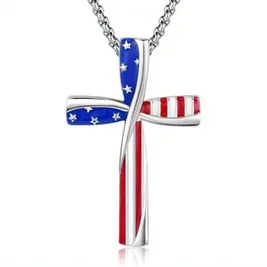 Celebrating Patriotism, Featuring an And a Cruciform Necklace,Reliable for Independence Day And Day Versatile Pendant ring