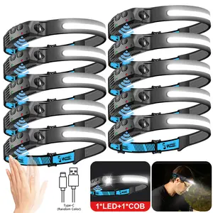 Rechargeable Headlamp, 10000 Lumens Super Bright 230° COB LED Head Lamp with 5 Modes,Adjustable Head Lights for Forehead, Long Runtime Waterproof HeadLamps for Camping Hunting Hiking headlight