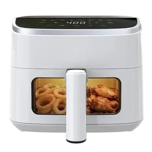 Air Fryer 4QT with Visible Window, 1500W Digital Touchscreen Air Fryer with 8 Cooking Presets, Shake Reminder, Nonstick Dishwasher Safe Basket, 60-Min Timer, 400°F for Healthy Meals